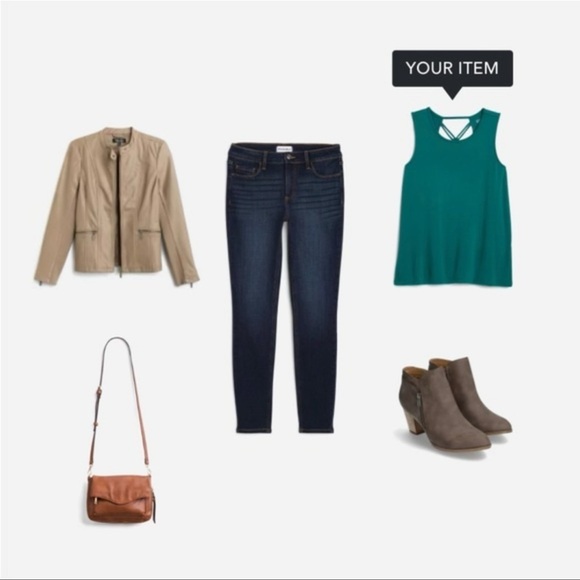 Market & Spruce Teal Lace-Back Tank Top – Size XL - NWT - Picture 4 of 8